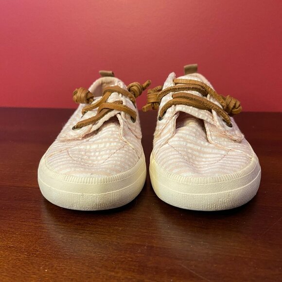 Sperry Girl's Crest Vibe Jr Pink Striped Sneakers - Kids Size 8M - Picture 6 of 7